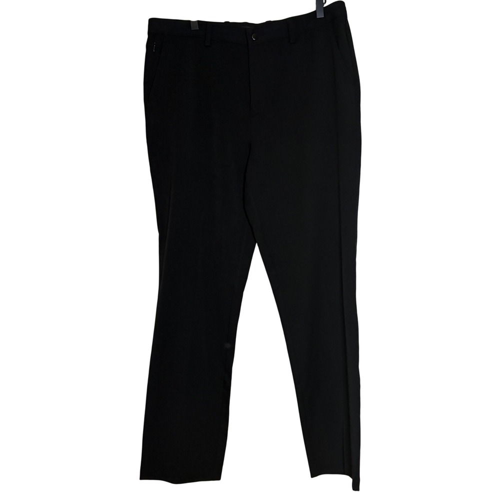 Quince Mens Black Flat Front Performance Dress Pants 36x32